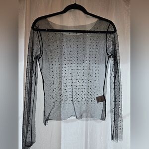 Sheer Black Embellished Top